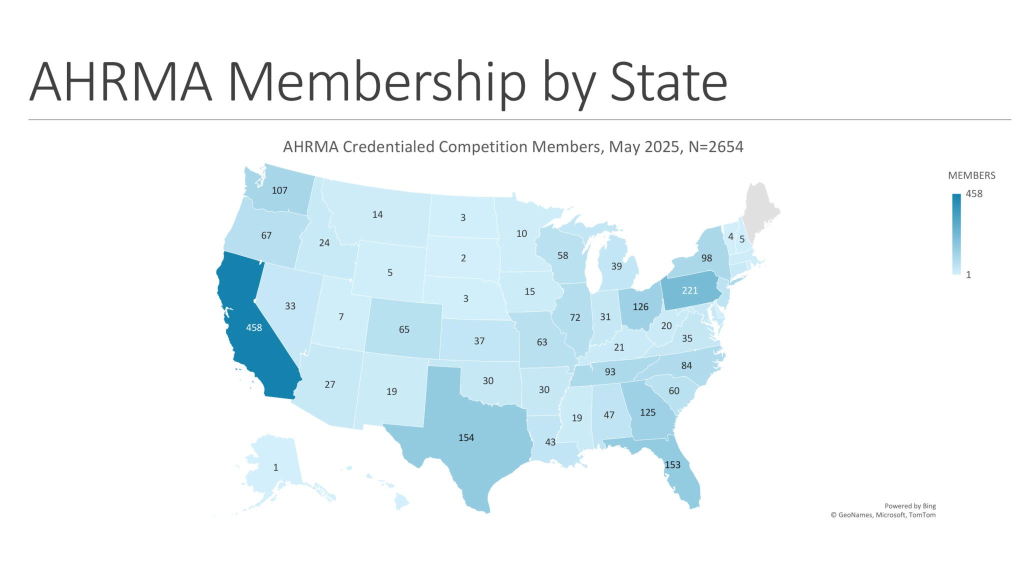 AHRMA Membership by State